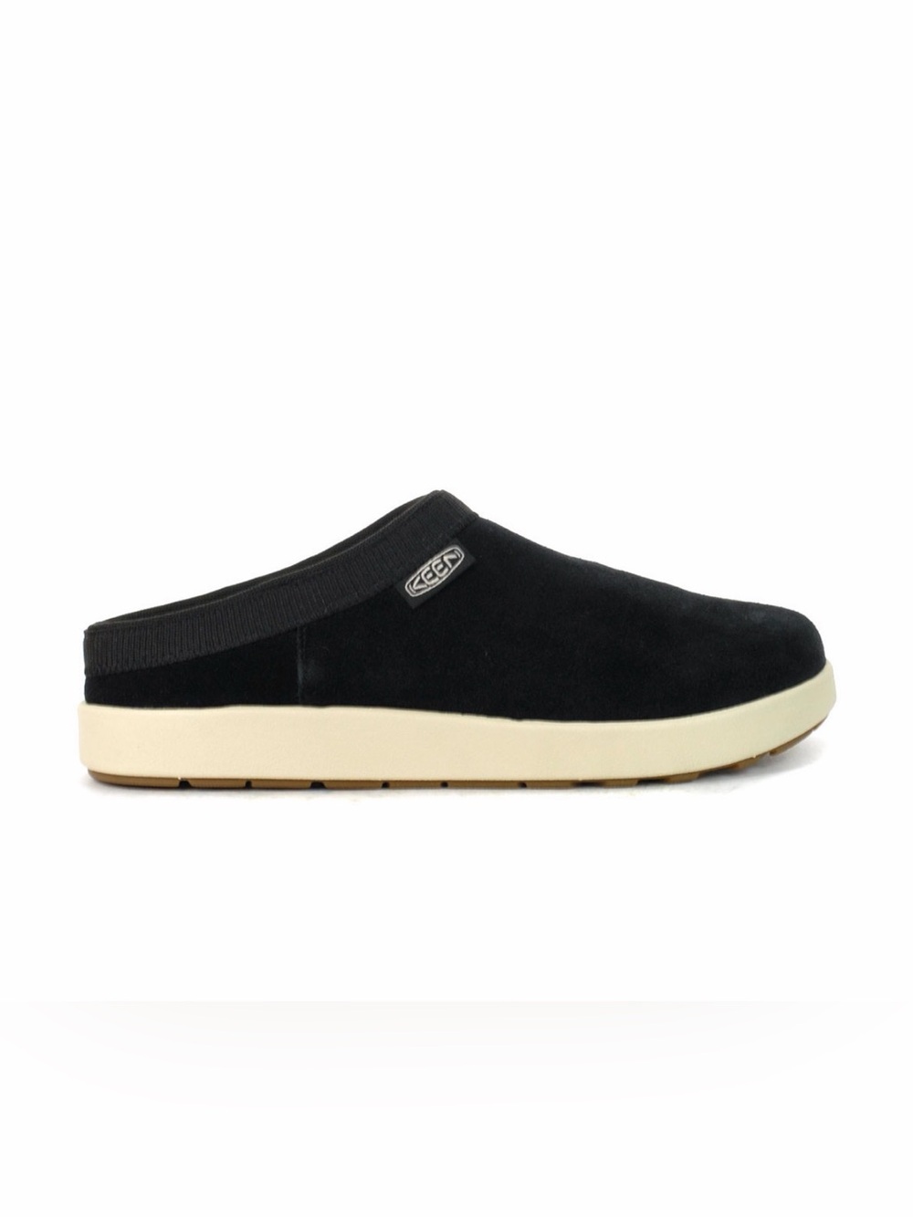 KEEN WOMEN’S ELLE BLACK/BIRCH SUEDE MULES Size: 8.5